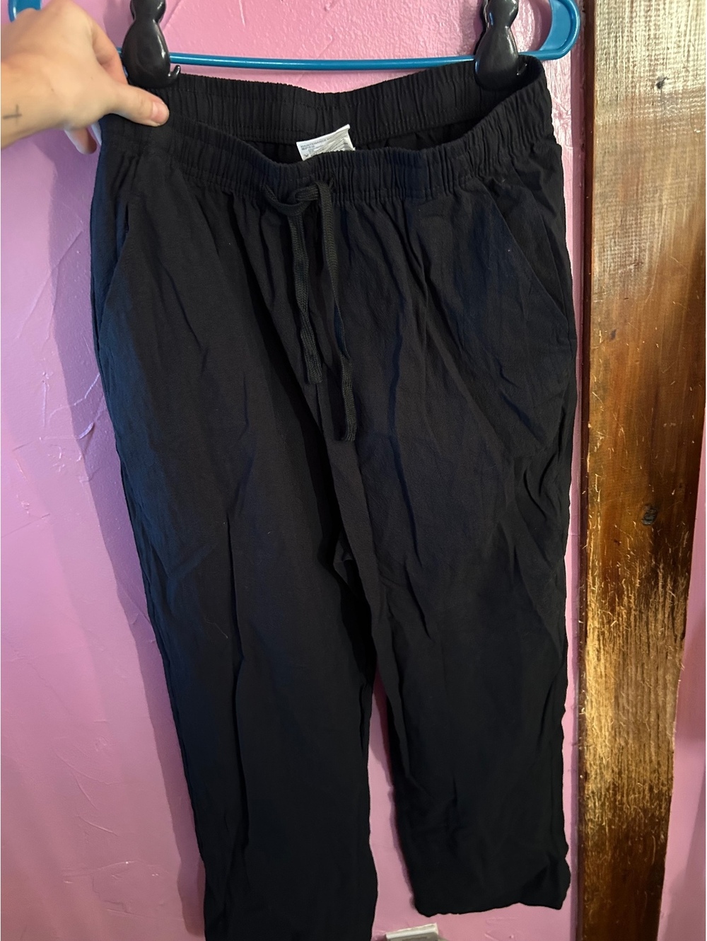 3 Women's Cotton Drawstring Pants, Size Medium